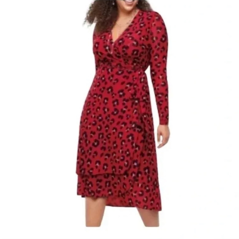 CABI Siren Wrap Dress Red/Black Size XS #5771 NWOT